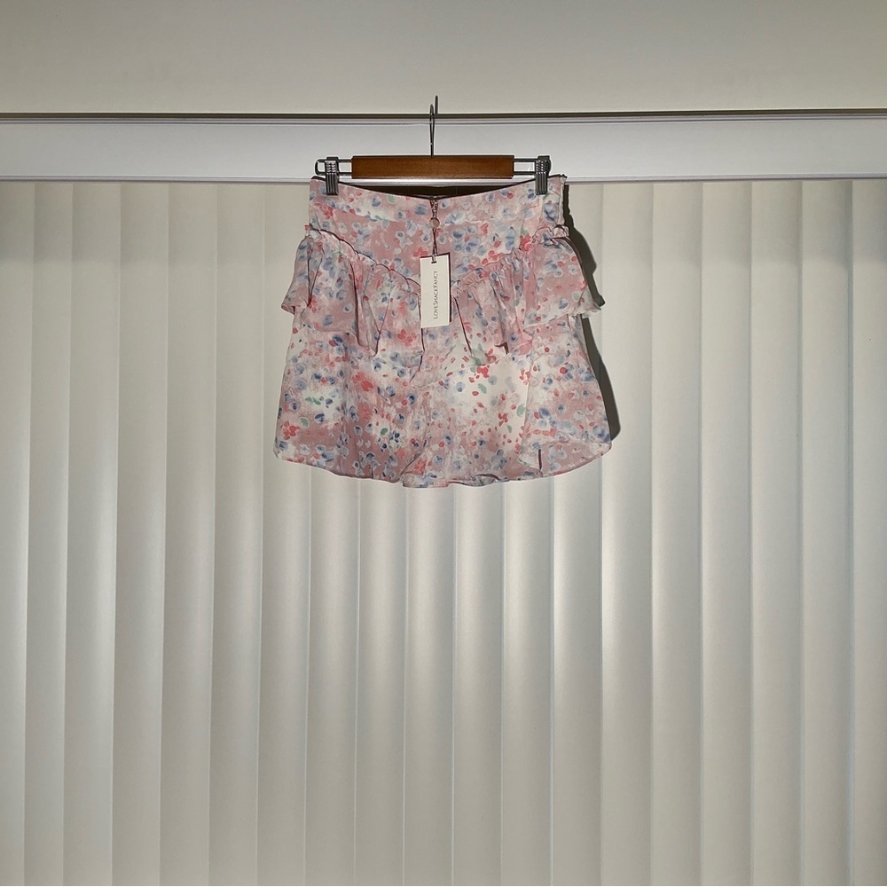 LOVESHACKFANCY Imelda Skirt In Bubble Pink - Picture 2 of 3
